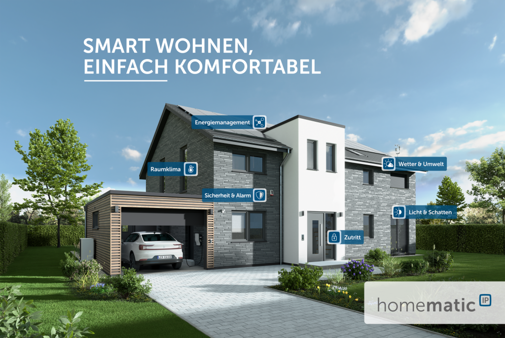 Modernes, smartes Wohnhaus draußen